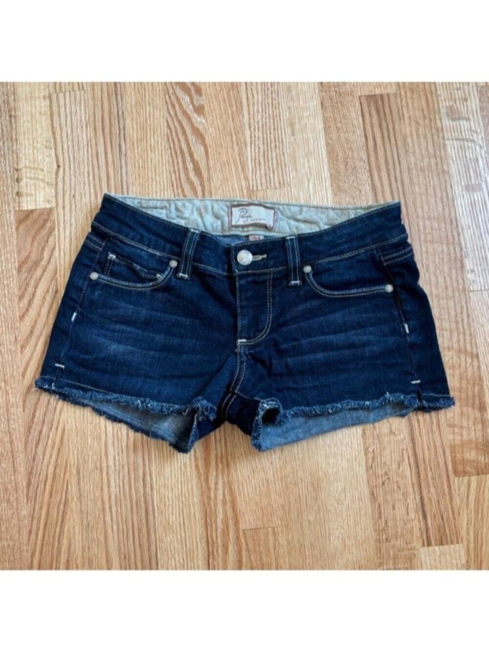 Paige Silver Lake Short Women's Size 24 Cutoff Raw Hem Stretch Denim